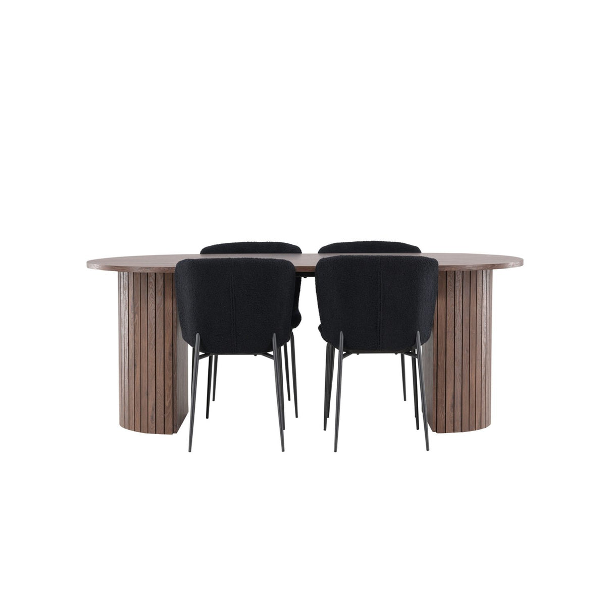Härön, Modesto Ovalt matgrupp Svart, Mocka, 200 x 90