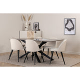 Piazza, Velvet Rektangulär matgrupp Svart,Kräm, Svart, mörkgrå, 180 x 90