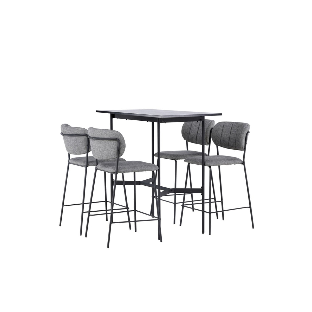 Rax, Bell Rektangulär matgrupp Svart,Grå, Svart, 120 x 60