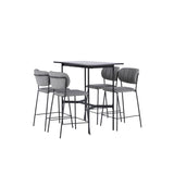 Rax, Bell Rektangulär matgrupp Svart,Grå, Svart, 120 x 60