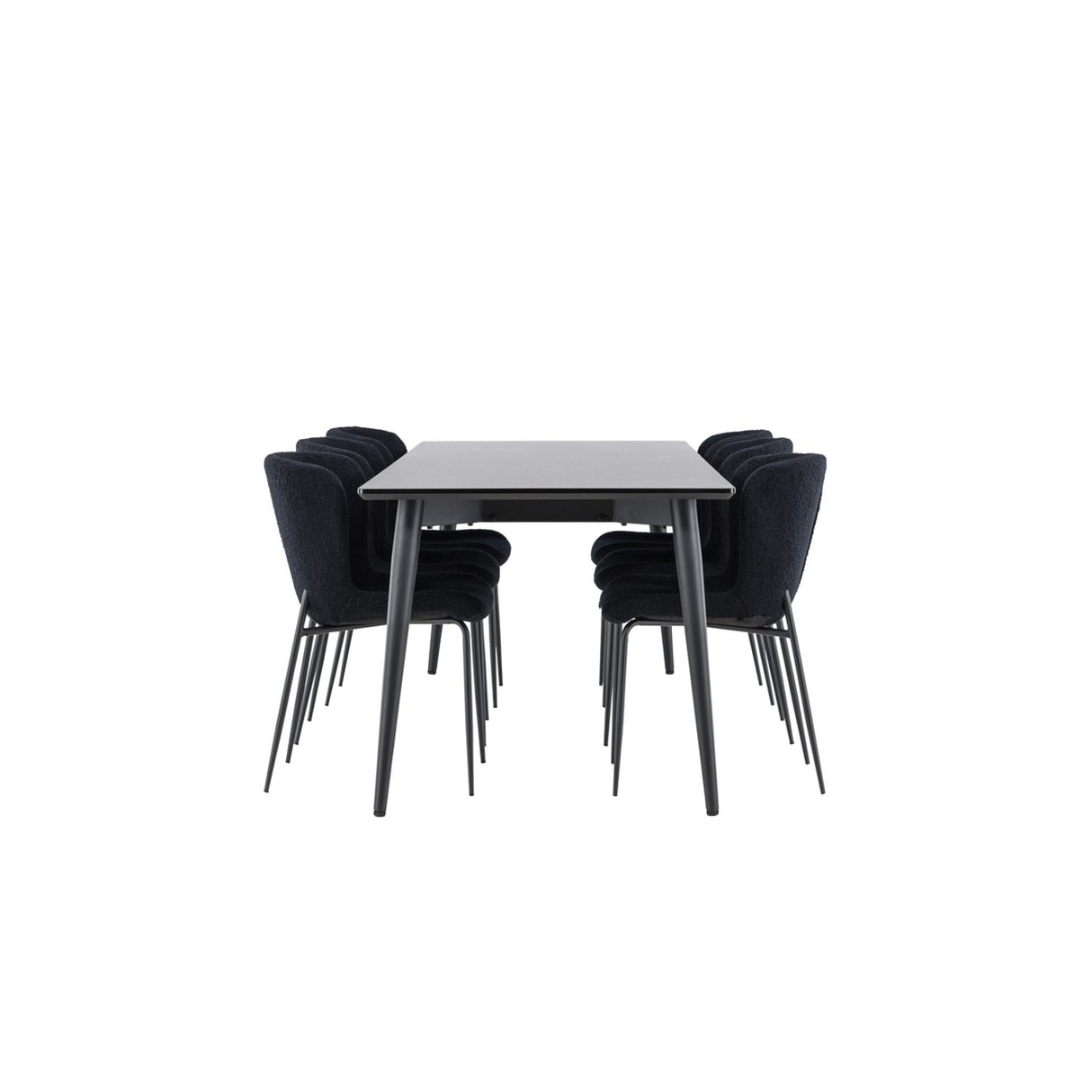 Ellis, Modesto Rektangulär matgrupp Svart, Svart, 230 x 85