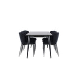 Ellis, Modesto Rektangulär matgrupp Svart, Svart, 230 x 85