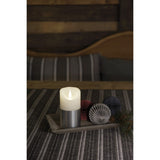 Vaxljus vitt med folie LED timer 4/8h 2xC Dekorationsljus El 7,5x13,5cm, Silver