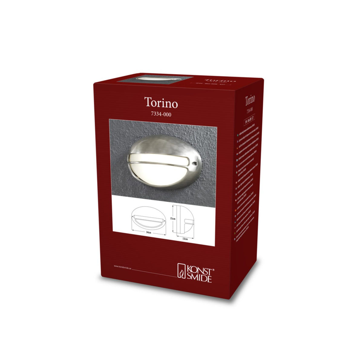 Torino Plafond E27 Aluminium Vägglampa Ute 34 cm