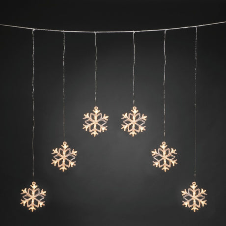 Gardin 6 snöflingor 8 varmvita LED/Stjärna Ljusslinga Ute