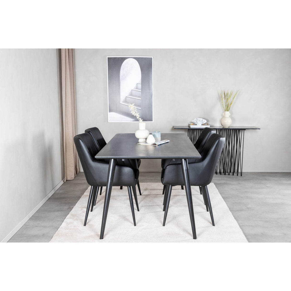 Dipp, Comfort Rektangulär matgrupp Svart, Svart, 180 x 90