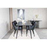 Dipp, Comfort Rektangulär matgrupp Svart, Svart, 180 x 90
