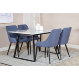 Estelle, Plaza Rektangulär matgrupp Svart,Blå, Svart, vit, 140 x 90