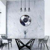 Marble duo 48 cm /vit Väggklocka Silver