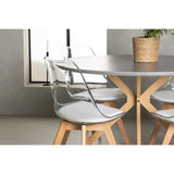 Piazza, Edvin Rund matgrupp Natur, Transparent, Vit, Grå, ⌀120