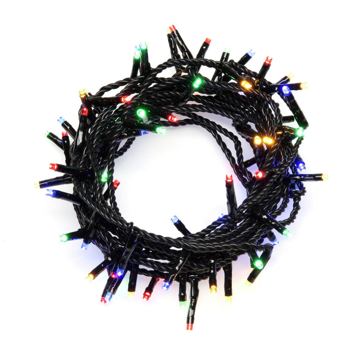 Mikro LED 24V/IP44 Ljusslinga Ute 80 Lampor (12.64m), Färgad/Svart Kabel