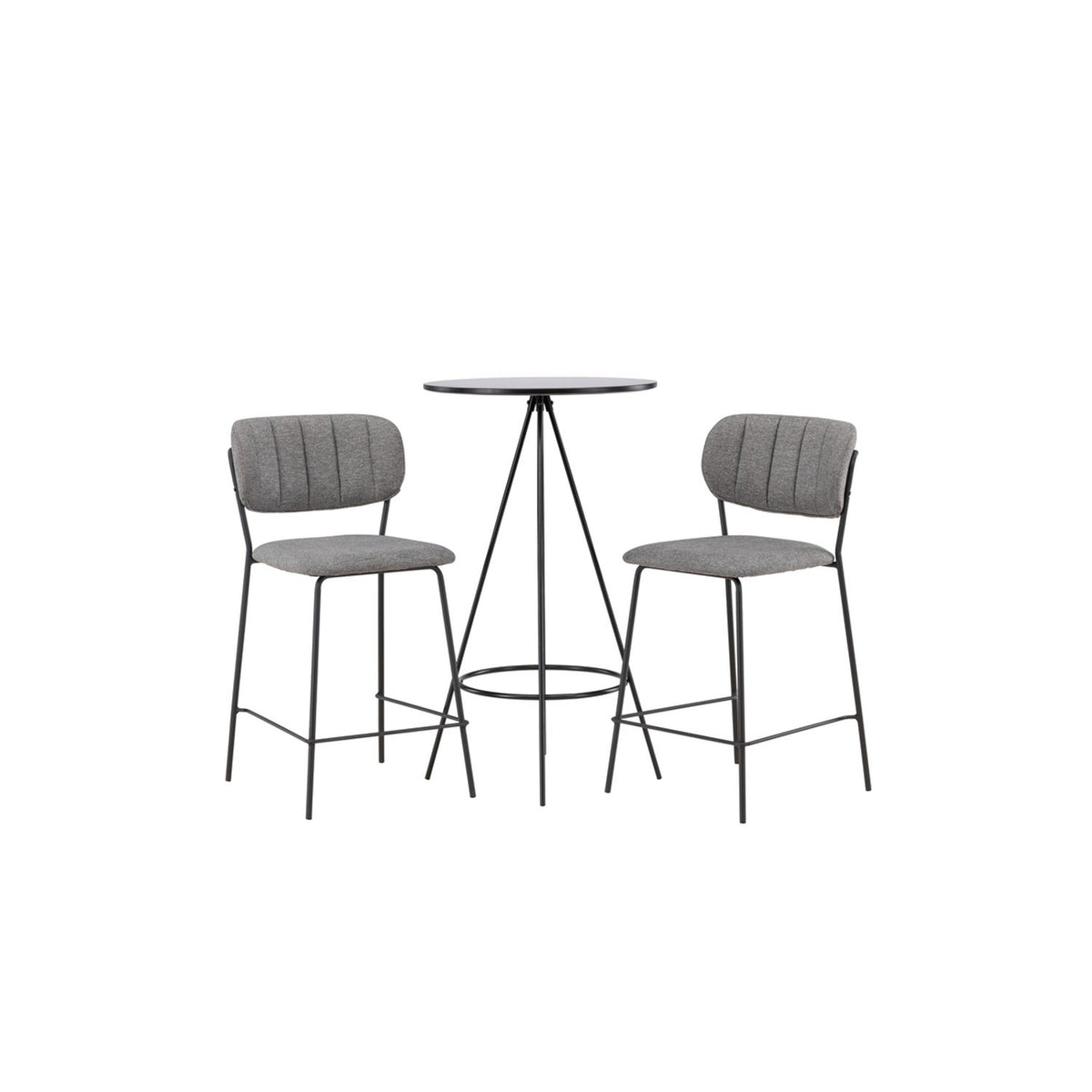 Bistro, Bell Rund matgrupp Svart,Grå, Svart, ⌀60