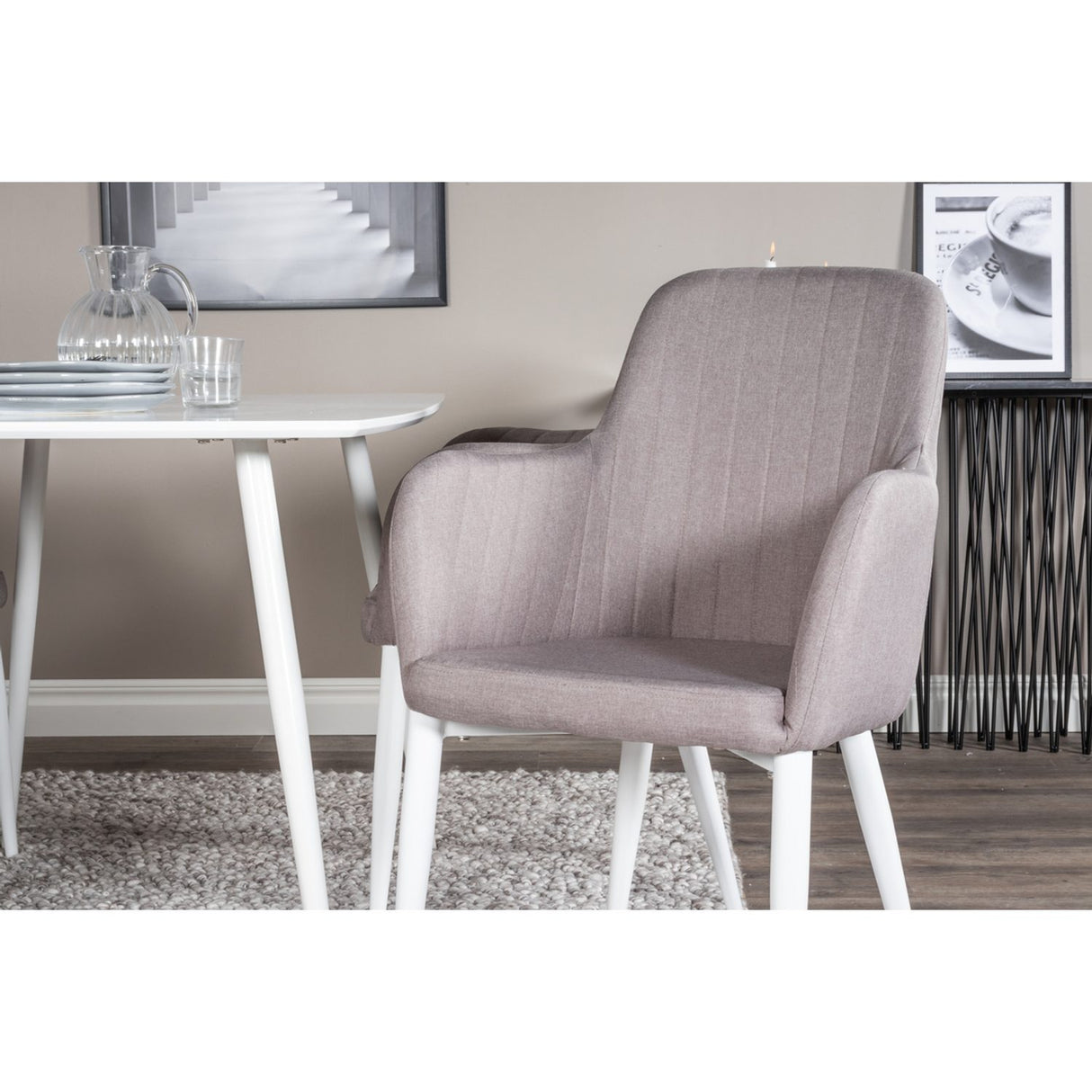Polar, Comfort Rektangulär matgrupp Grå,Vit, Vit, 120 x 75
