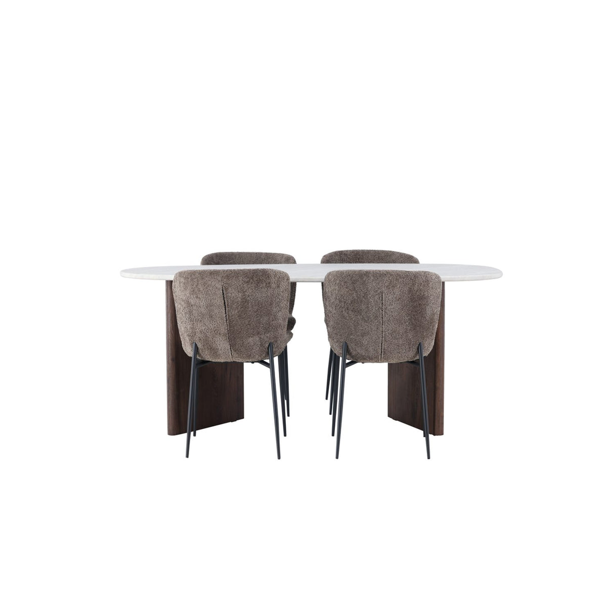 Grönvik, Modesto Ovalt matgrupp Svart,Brun, Mocka, 180 x 90