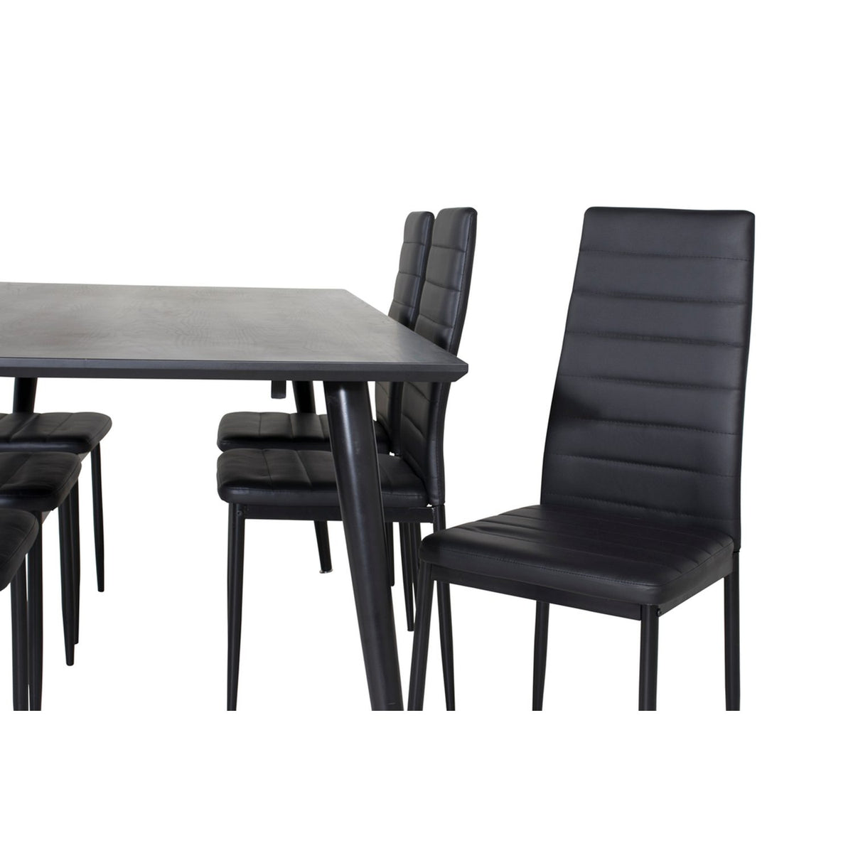 Dipp, Slim Rektangulär matgrupp Svart, Svart, 180 x 90