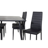 Dipp, Slim Rektangulär matgrupp Svart, Svart, 180 x 90