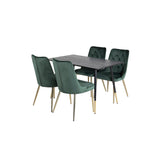 Dipp, Velvet Deluxe Rund matgrupp Guld,Grön, Svart,Guld, 120 x 85
