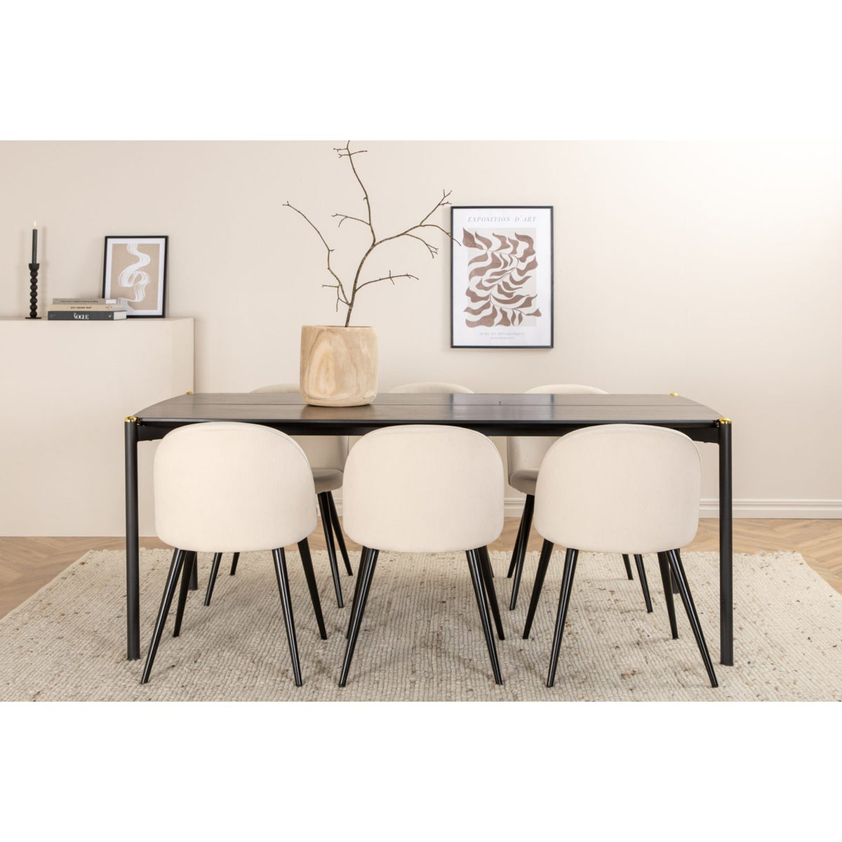 Pelle, Velvet Rektangulär matgrupp