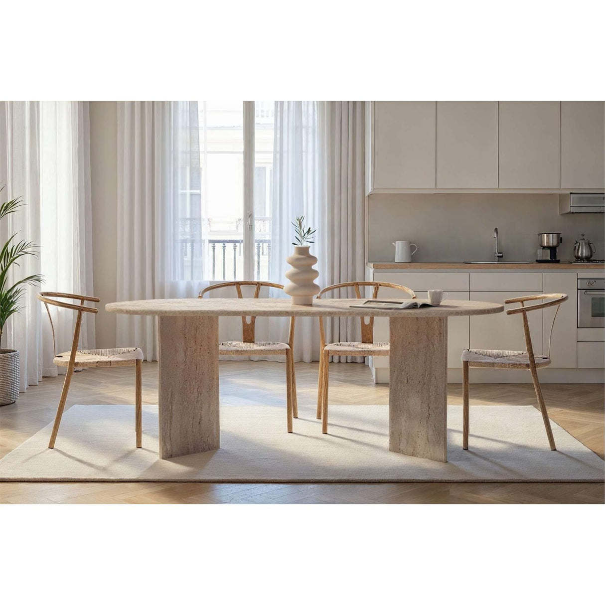 Sandy Matbord Travertine