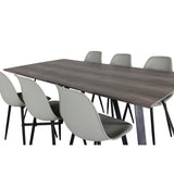 Marina, Polar Rektangulär matgrupp Svart,Grå, Svart,Grå, 180 x 90