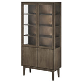 Broholm Vitrinskåp Glassidor & Trädörrar 100x197 cm Rökoljad Ek