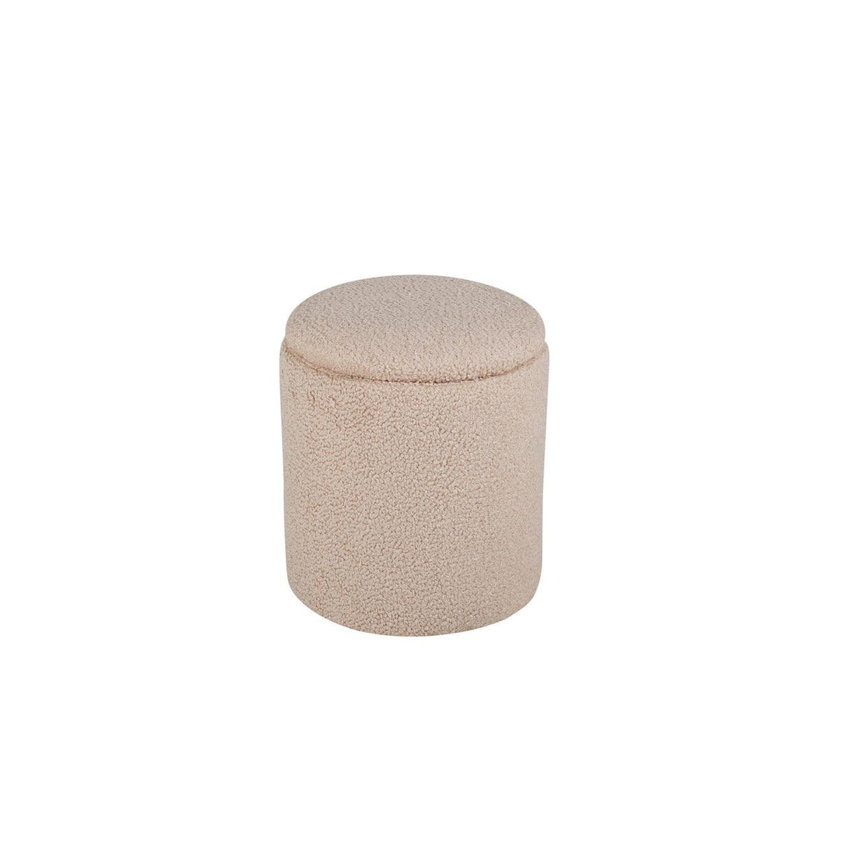Limpen Puff Beige, Polyester teddy