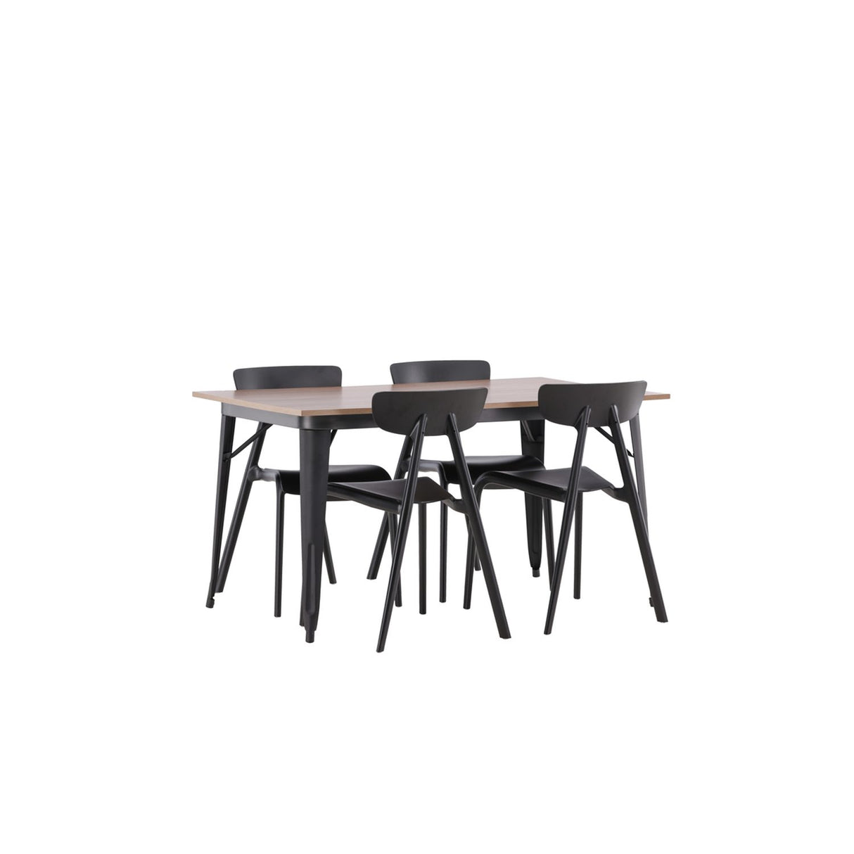 Tempe, Ursholmen Rektangulär matgrupp Svart, Valnöt, 140 x 80