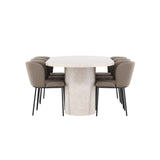 Narvik, Edina Oval matgrupp Svart,Brun, Beige, 200 x 100