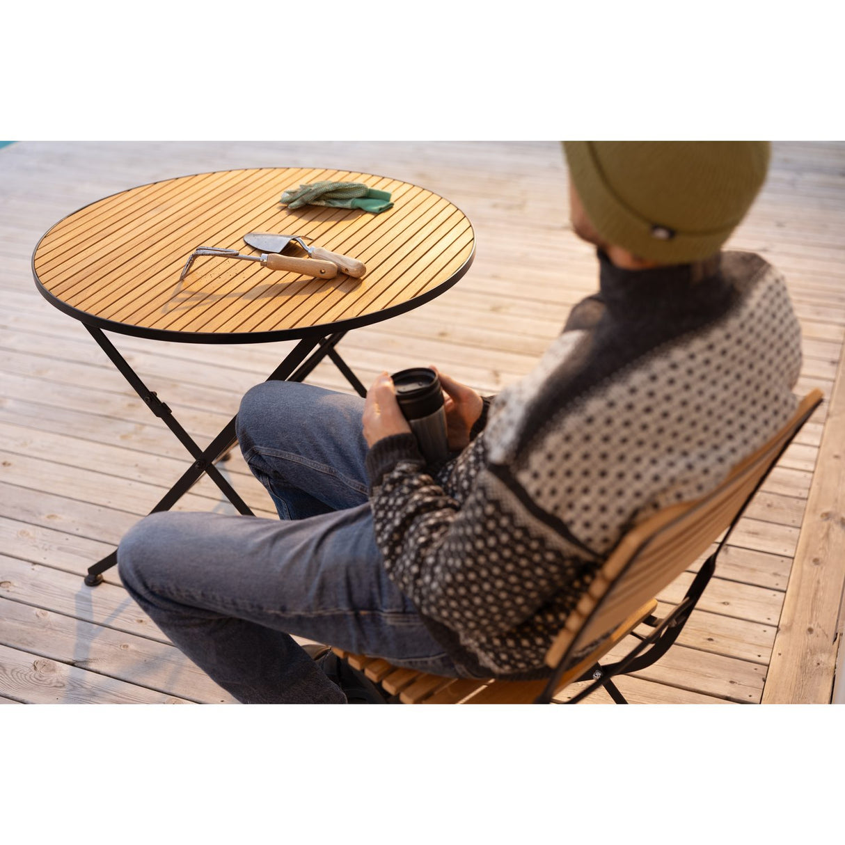 Brewer Matstol Svart/Teak