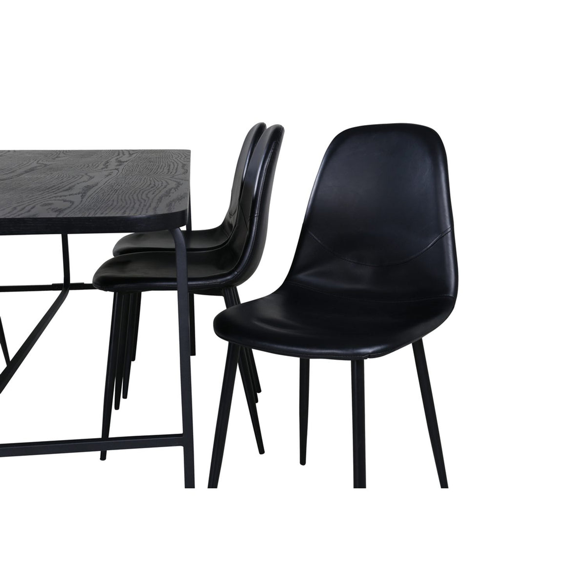 Uno, Polar Rektangulär matgrupp Svart, Svart, 200 x 90