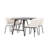 Kaseidon, Edina Rektangulär matgrupp Svart,Vit, Mörkbrun, 120 x 80