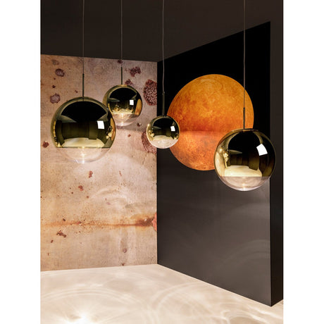 Mirror Ball Round Pendelsystem LED Gold