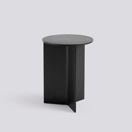Slit runt Ø35 × H47 cm Sidobord Black – ekfaner med vattenbaserad lack