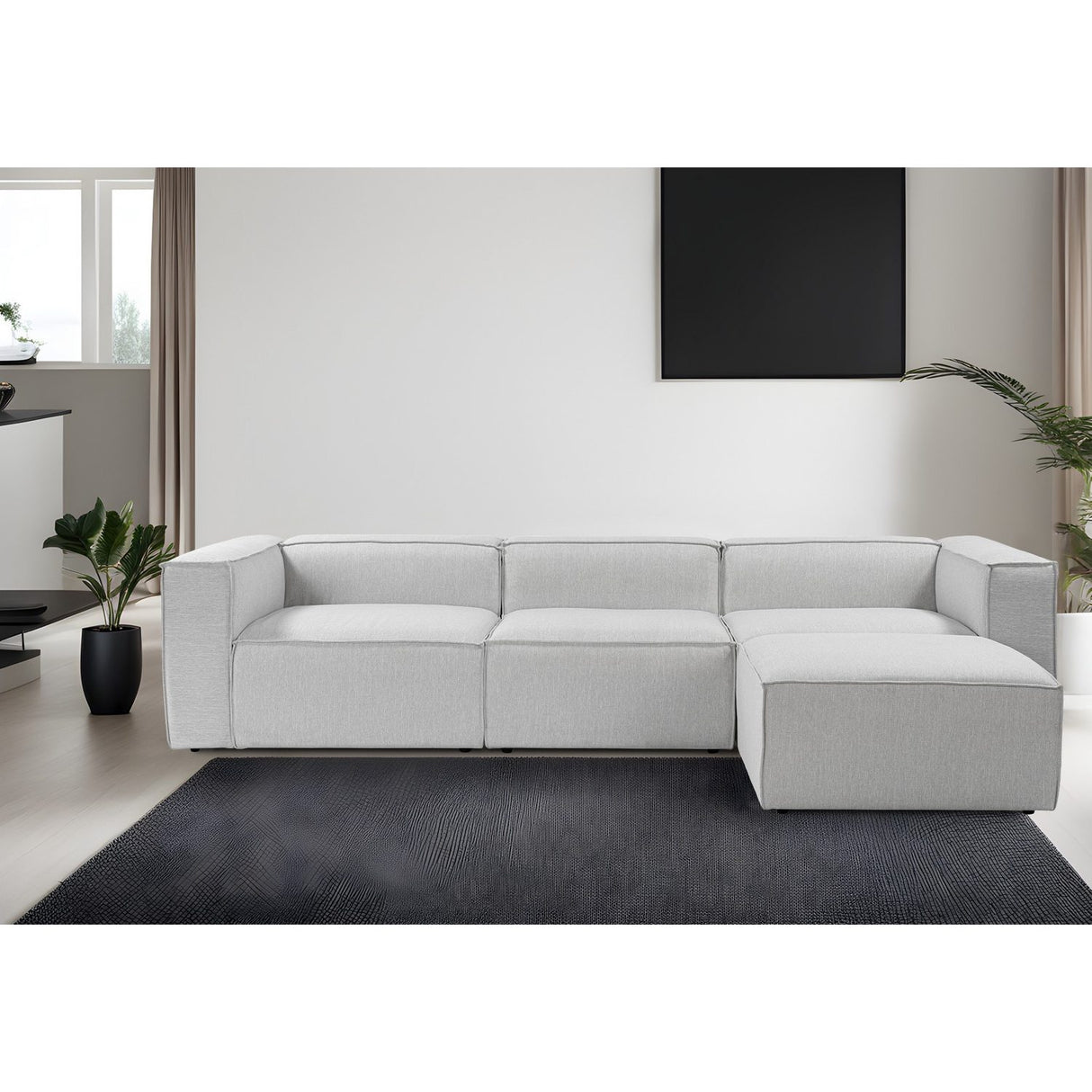 Fora (297 x 66 x 190 cm) Hörnsoffa Grå