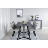 Marina, Polar Rektangulär matgrupp Svart,Grå, Svart, 180 x 90