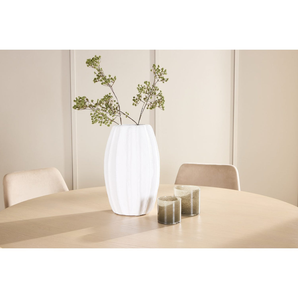 Copenhagen, Night Rund matgrupp Beige, Vitputsad, 6st