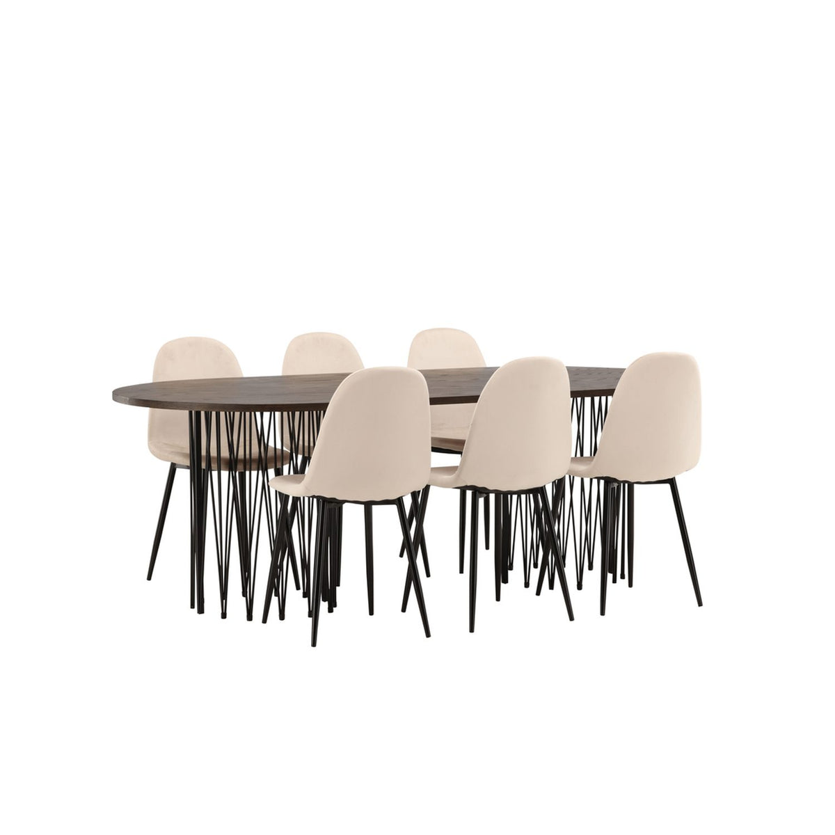 Stone, Polar Oval matgrupp Beige, Svart, Svart, Mocka, 220 x 100
