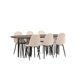 Stone, Polar Oval matgrupp Beige, Svart, Svart, Mocka, 220 x 100
