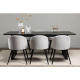 Vail, Velvet Rektangulär matgrupp Svart,Grå, Svart, 200 x 100
