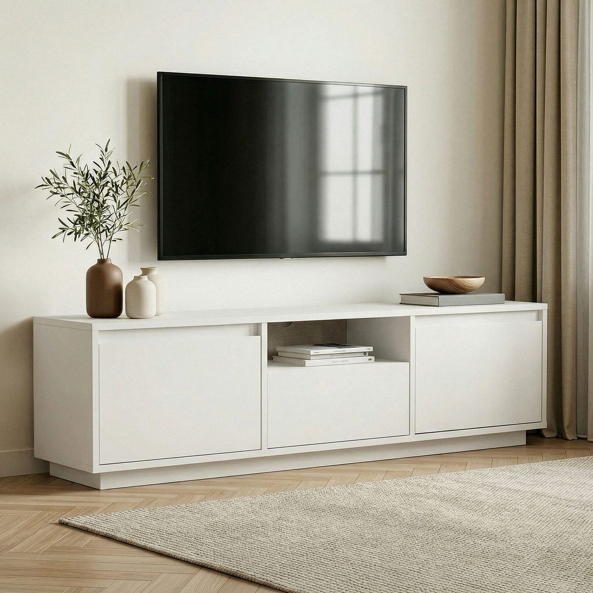 Bony TV-bänk Natural White