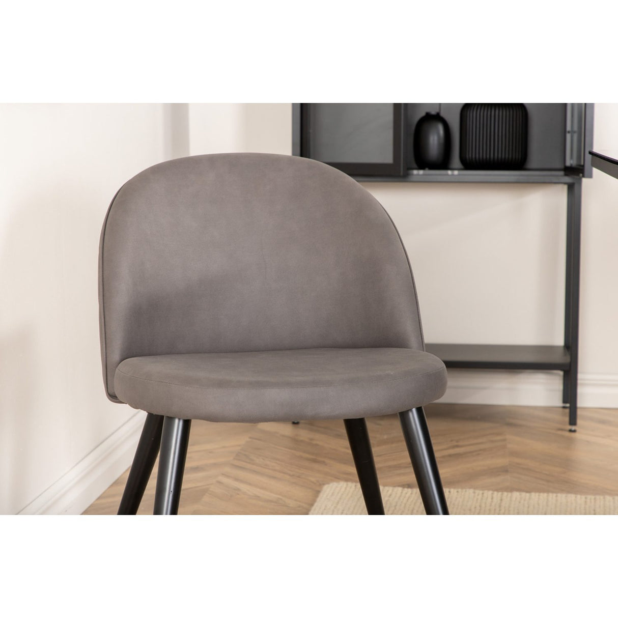 Leif, Velvet Rektangulär matgrupp Svart,Grå, Svart, 200 x 90