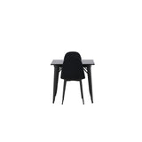 Tempe, Polar Rektangulär matgrupp Svart, Svart, 80 x 80