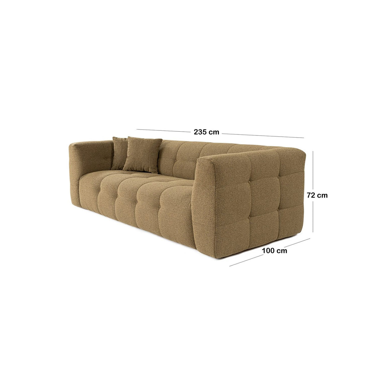 Bamako (235 x 100 x 72 cm) 3-sitssoffa Khaki