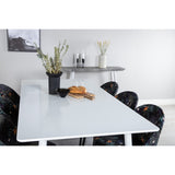 Polar, Velvet Rektangulär matgrupp Svart, Vit, 180 x 90