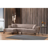 Jakarta (140-270 x 95 x 77 cm) Hörnsoffa-bäddsoffa Ljusbrun, Vänster