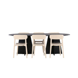 Bootcut, Åstol Oval matgrupp Beige, Svart, 230 x 115