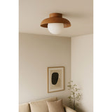 Hand-T (H 24 cm) Vägglampa Ek vit
