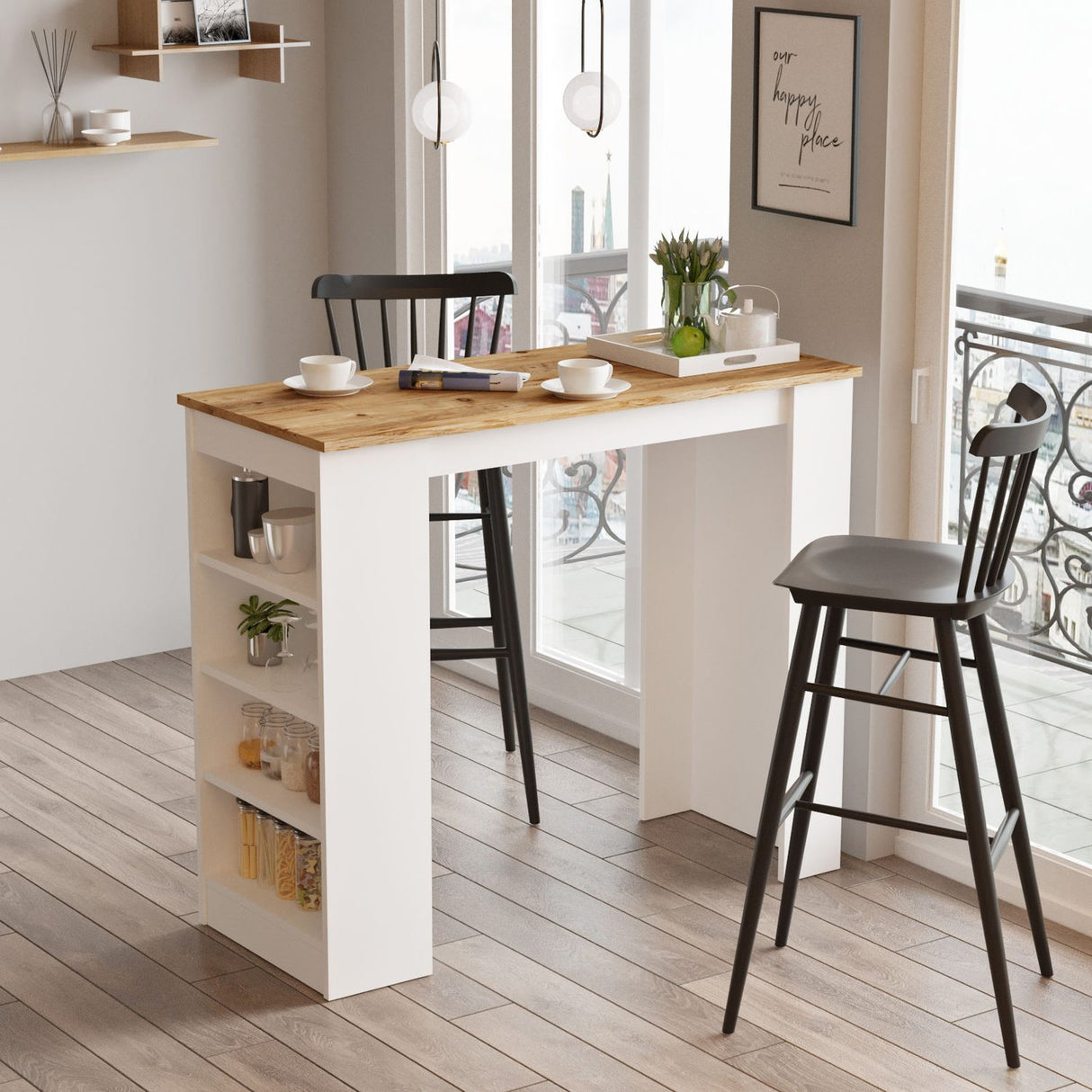 Stavro Bar (120 x 101,8 x 51,6 cm) Bardisk Atlantisk furu Vit