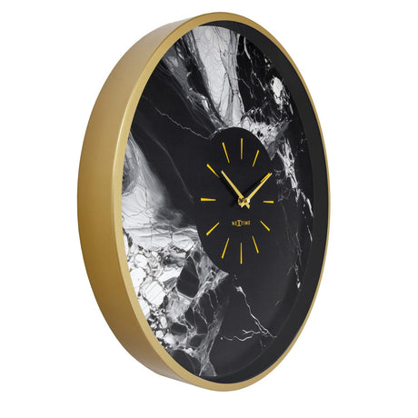 Marble duo 48 cm /svart Väggklocka Guld