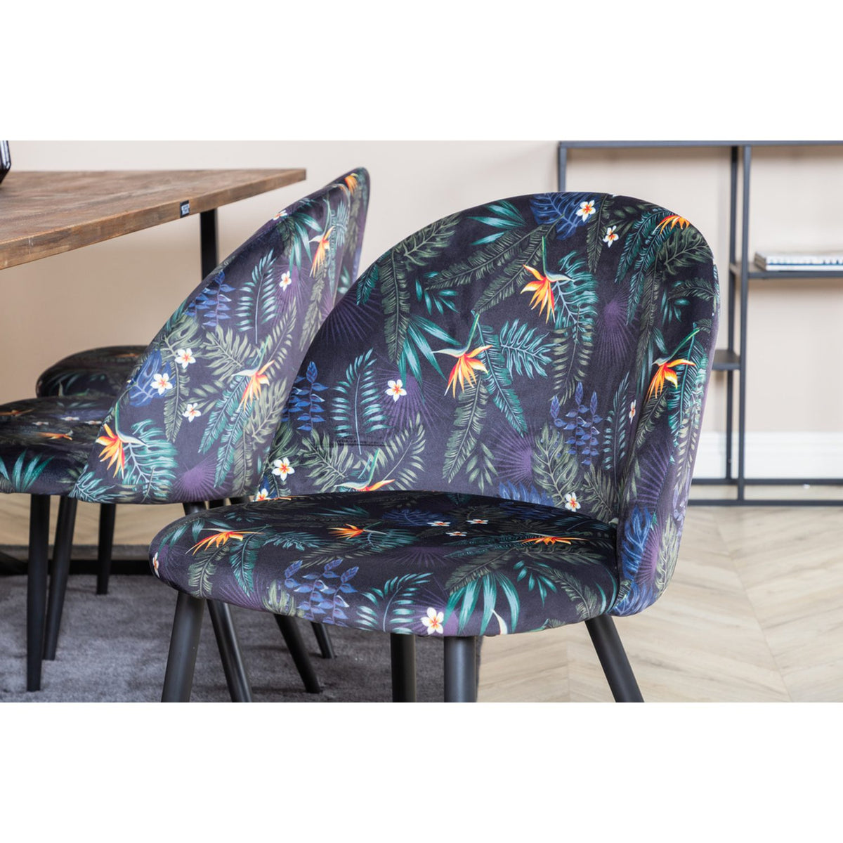 Padang, Velvet Rektangulär matgrupp Svart, Svart,Natur, 250 x 100